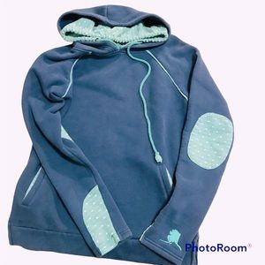 Tasseled Rags of AK teal and turquoise EUC hoodie sweatshirt size S